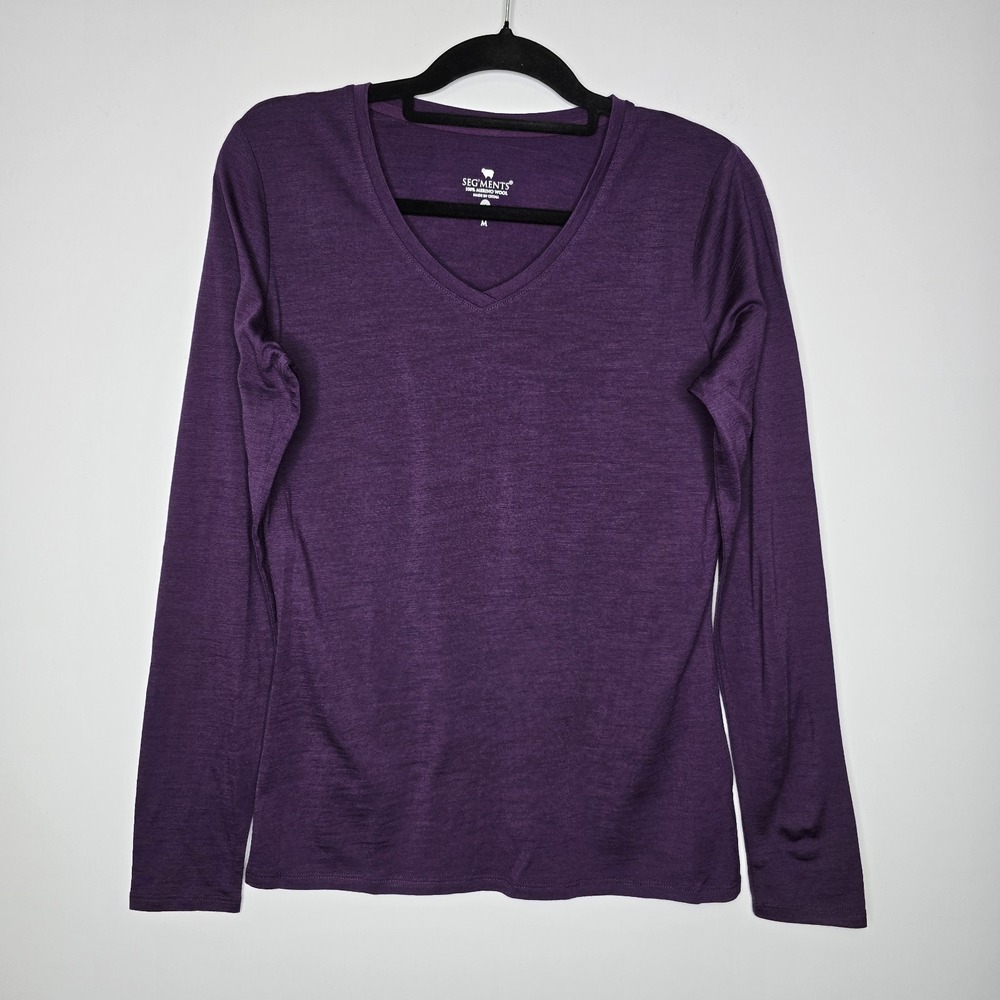 Segments Woolmark Top Size M Womens 100% Merino Wool Long Sleeve Base Layer